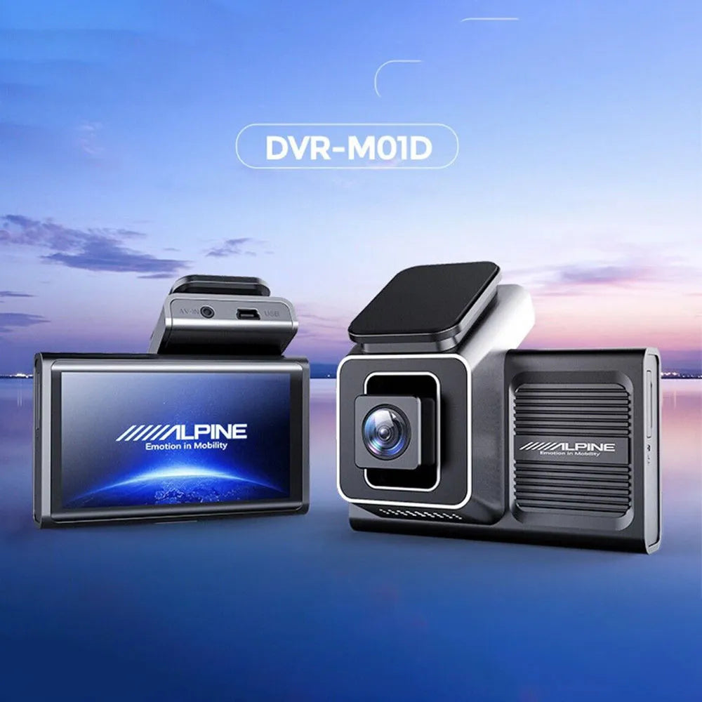 Alpine DVR-M01S dash cam recorder front and back