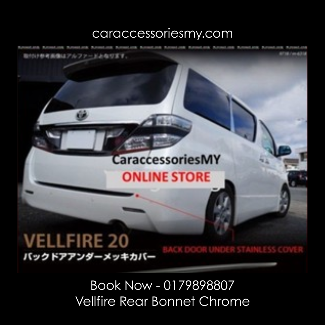 Toyota Alphard Vellfire anh20 2008-2014 rear trunk bonnet garnish chrome cover trim stainless steel