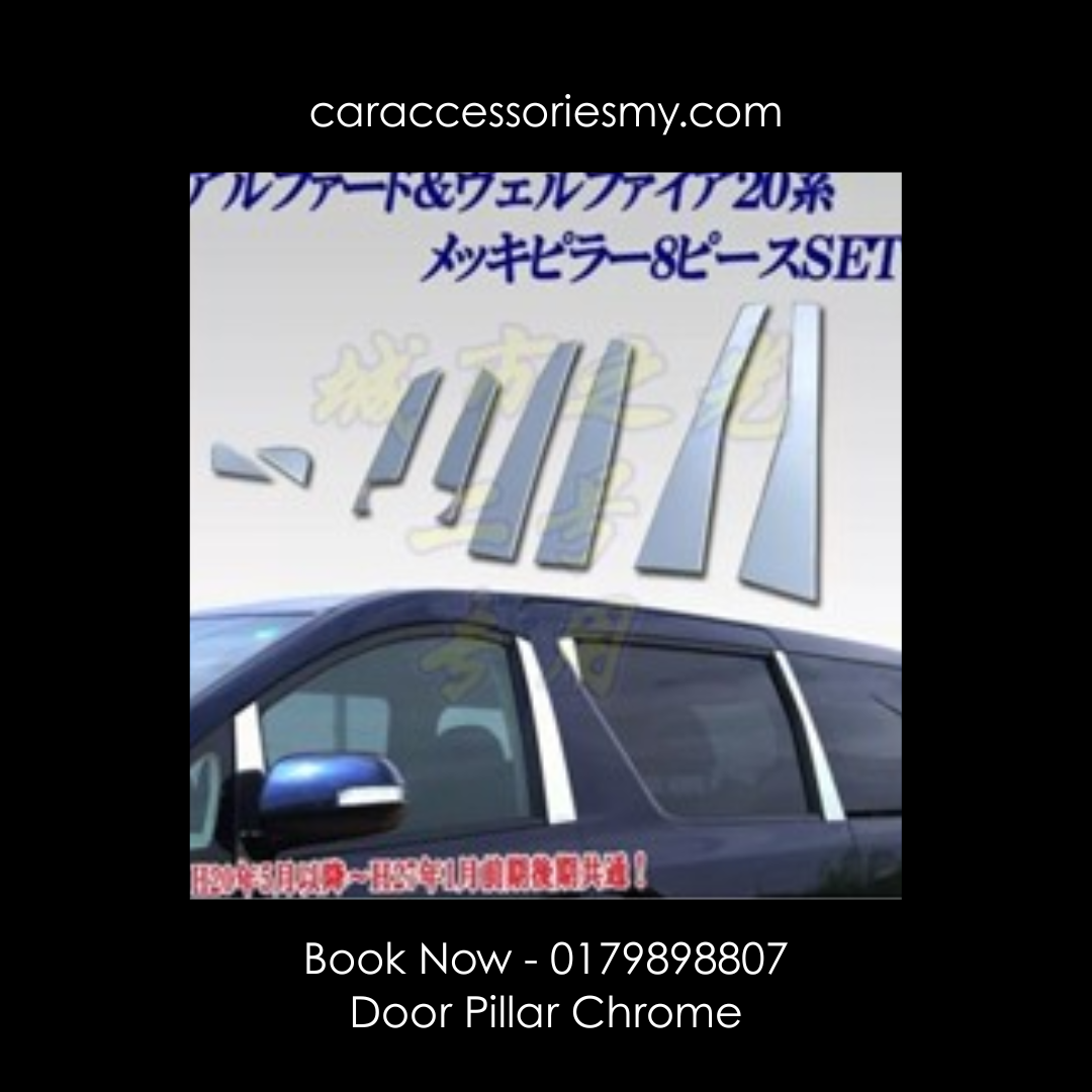 Toyota alphard vellfire ANH20 AH20 2008 2014 Window door Chrome Pillar Cover Trim lining garnish Stainless Steel