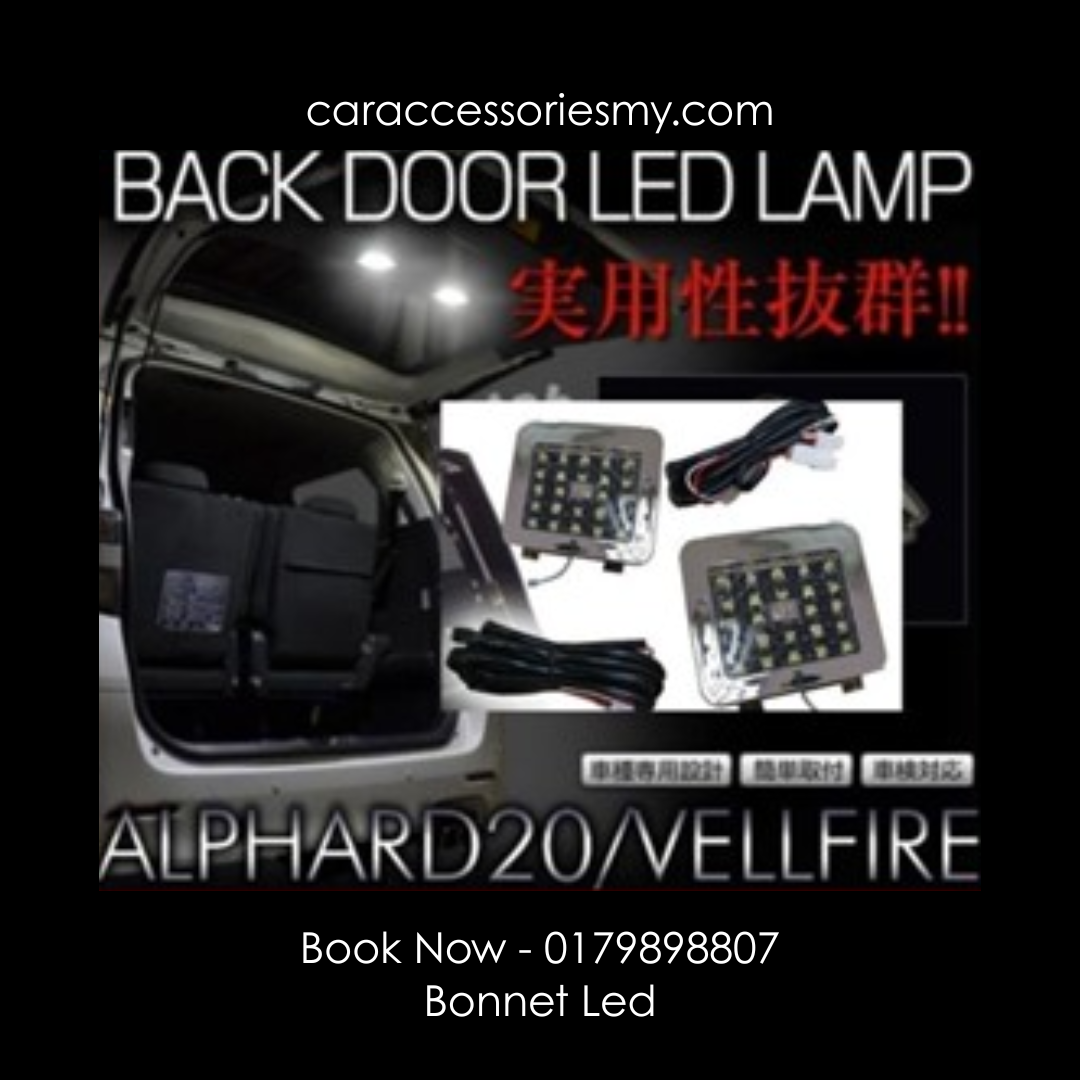 Toyota Vellfire Alphard ANH20 Rear Bonnet led boot Lamp One Touch ON OFF Switch led luggage light lampu belakang