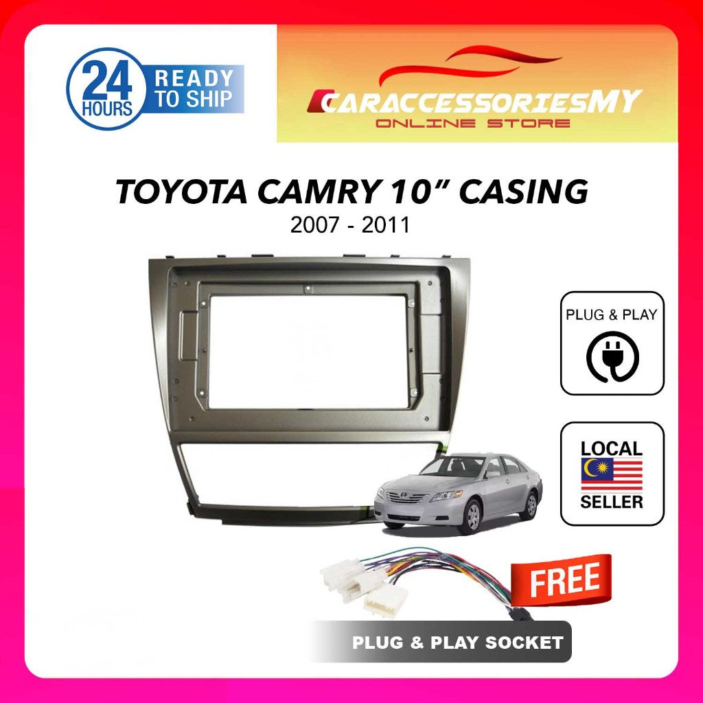 Toyota Camry 2007 to 2011 10 inch android player casing with socket plug and play