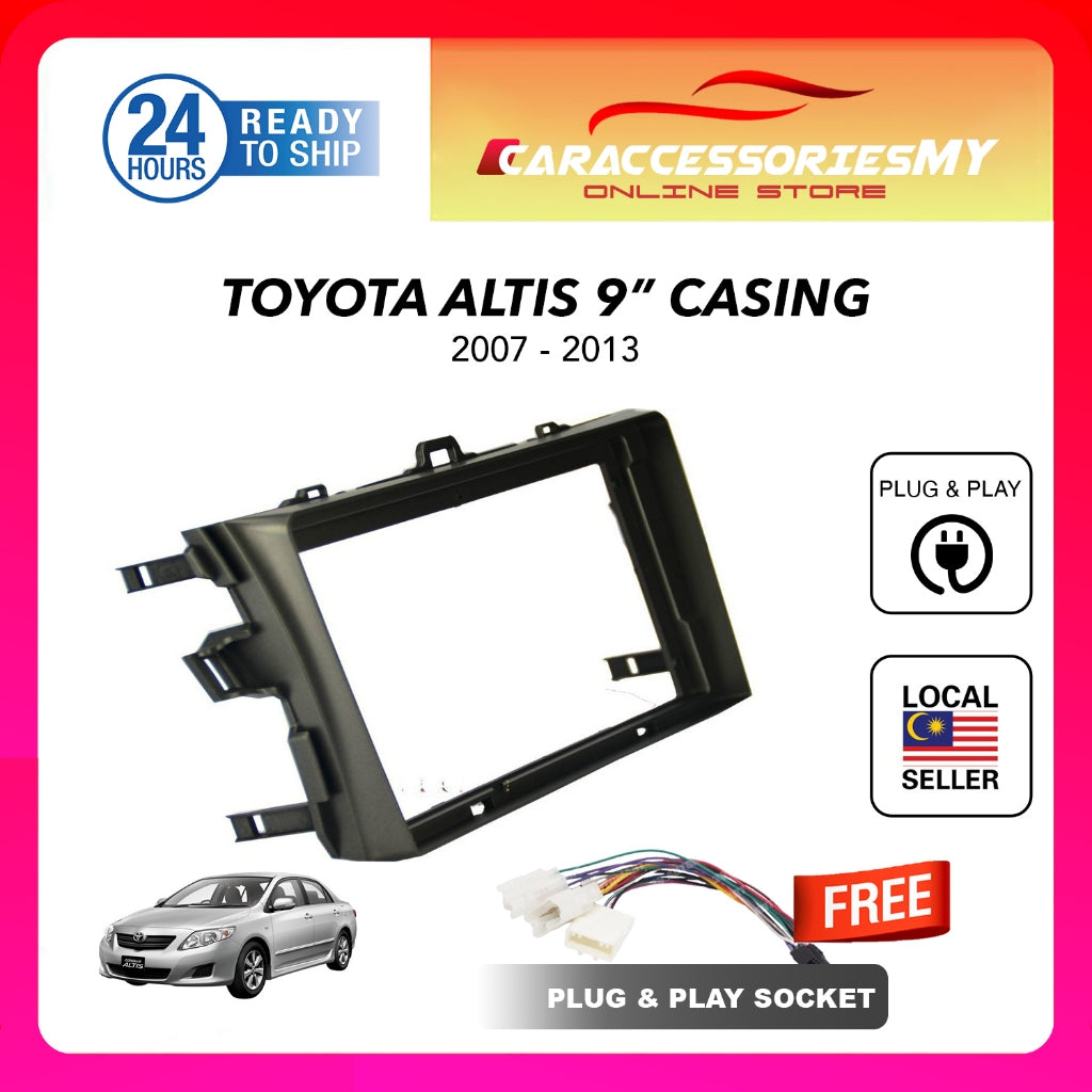 Toyota Altis 2007 to 2013 android player casing with socket plug and play