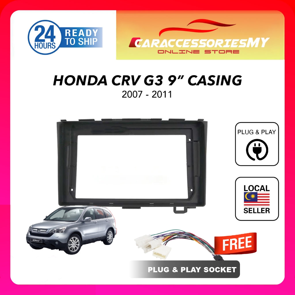 Honda CRV G3 2007 to 2011 9 inch android player casing with socket