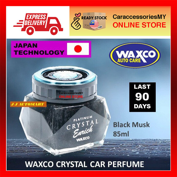 ORIGINAL WAXCO Car Perfume Platinum Crystal Enrich Shine Black Musk 85ml car air freshener premium perfume wangi kereta