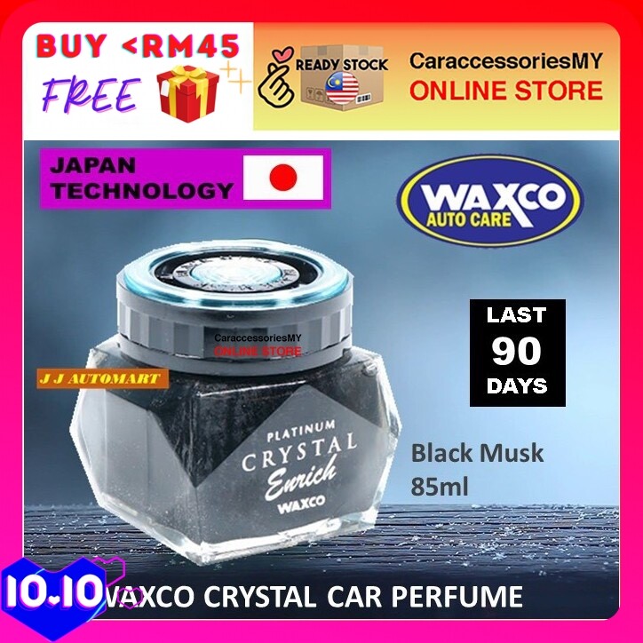 ORIGINAL WAXCO Car Perfume Platinum Crystal Enrich Shine Black Musk 85ml car air freshener premium perfume wangi kereta
