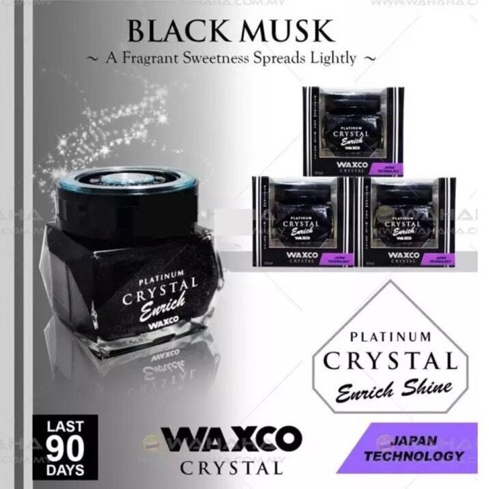 ORIGINAL WAXCO Car Perfume Platinum Crystal Enrich Shine Black Musk 85ml car air freshener premium perfume wangi kereta