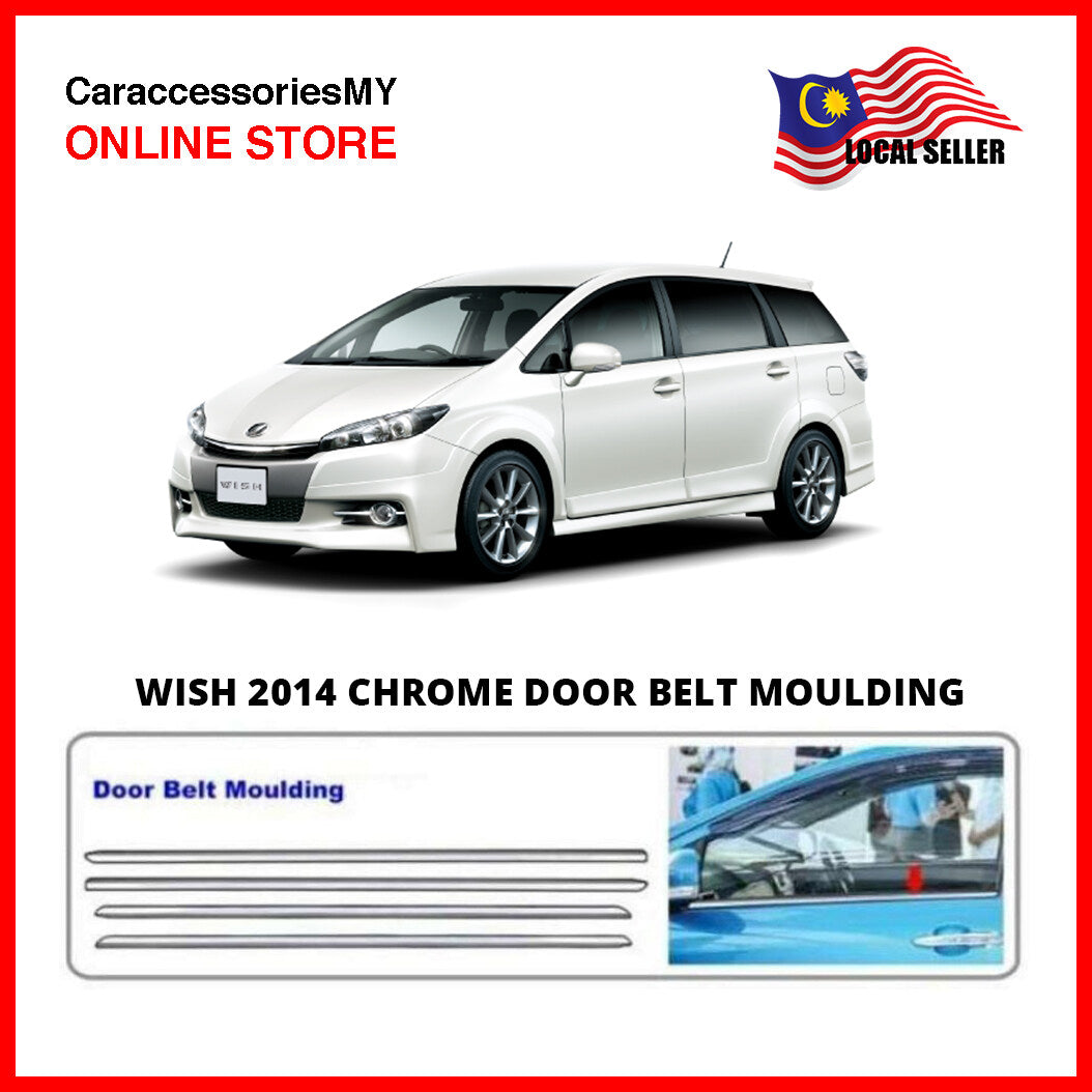 Toyota wish 2009 2014 chrome door belt moulding window trim 4pcs wish accessories