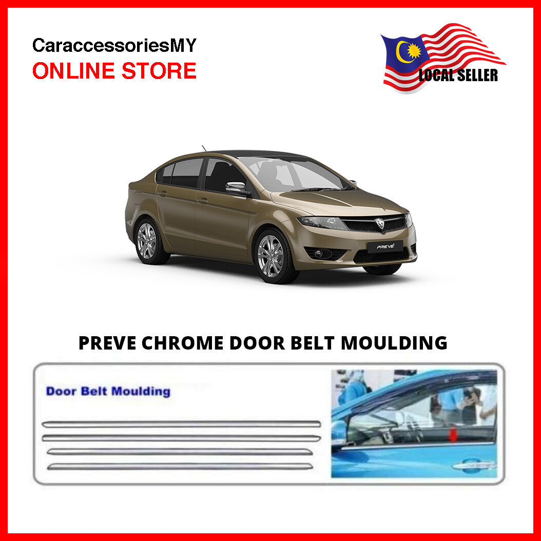 Proton Preve Chrome Door Belt Moulding Window Trim 4pcs preve accessories