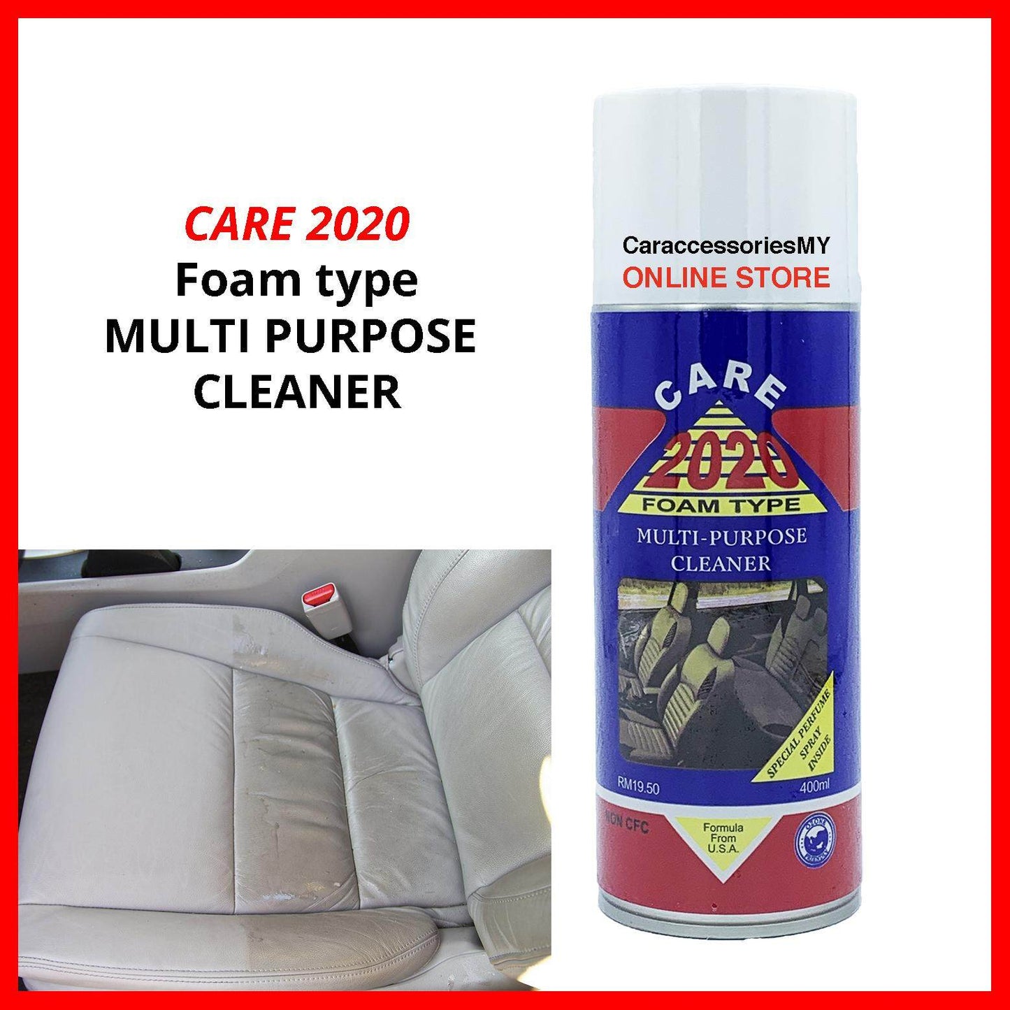 Care 2020 car Foam type multi purpose cleaner Easy interior cleaning vehicle wash car fabric sofa stain remover
