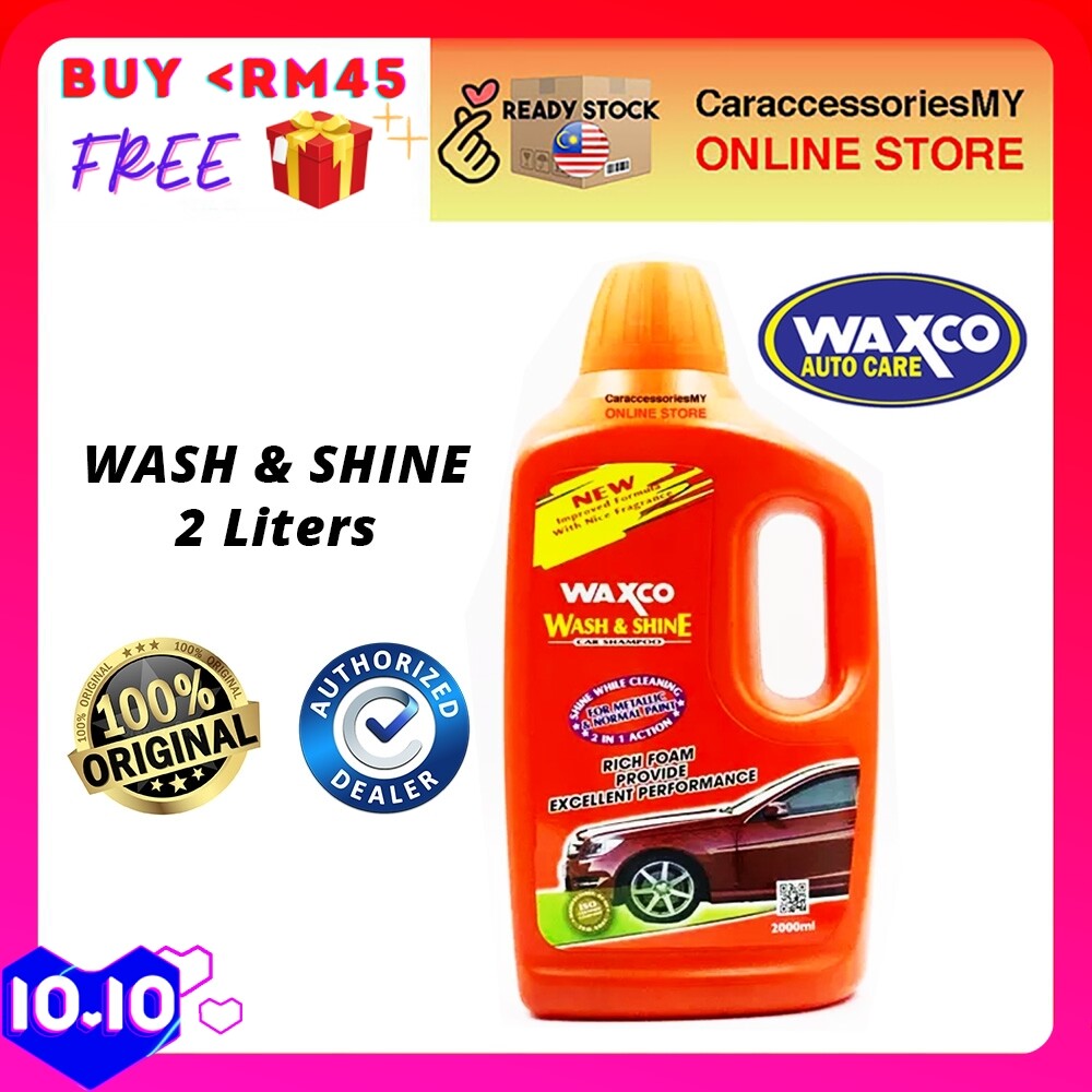 Waxco Wash & Shine Car Shampoo (2L) car care car cleaning cuci kereta sabun syampu 洗车液