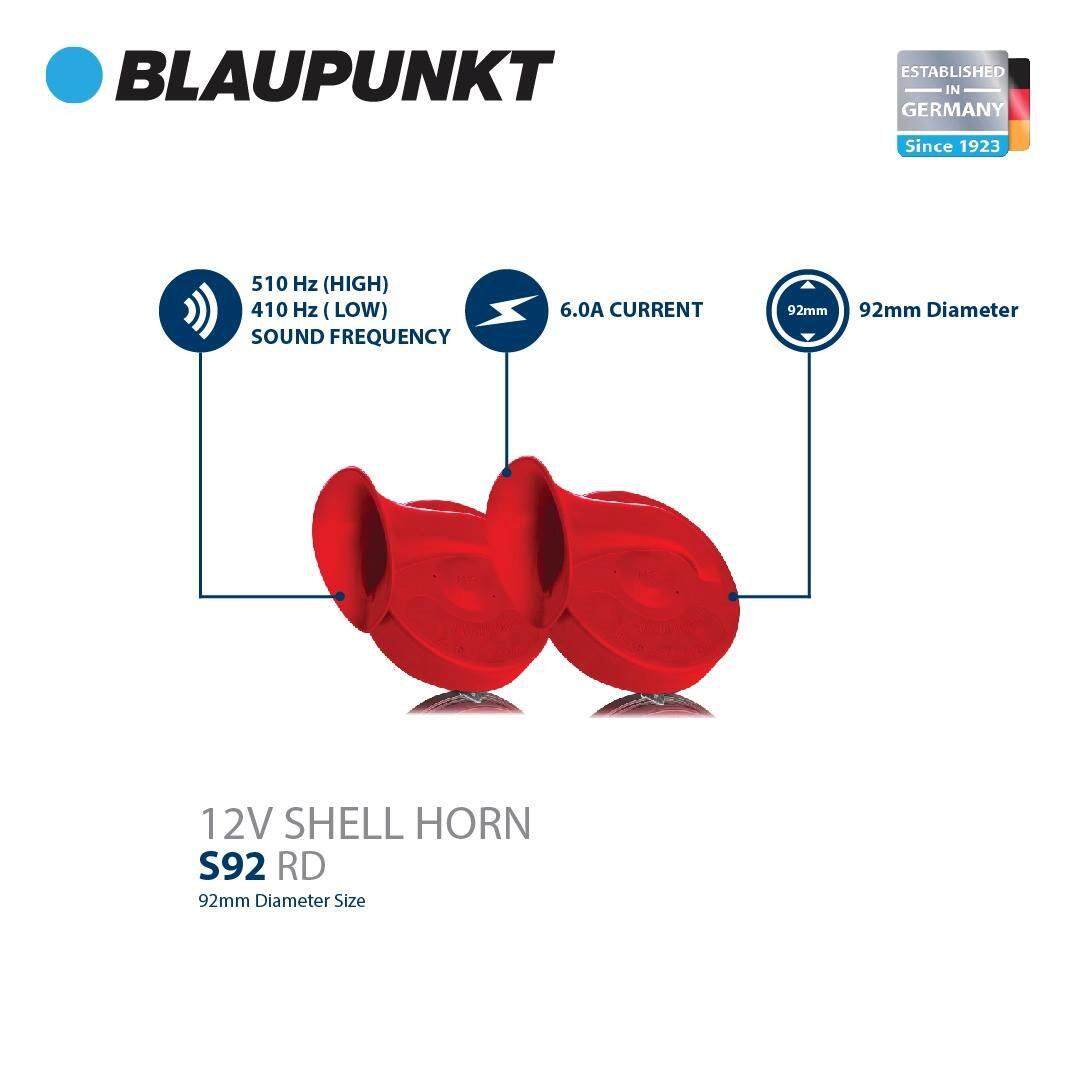Blaupunkt Car Horn S92 RD - 12V Shell Horn 92mm (vehicle red horn) Harmonized tone, stylish design, high durability & reliability. car accessories