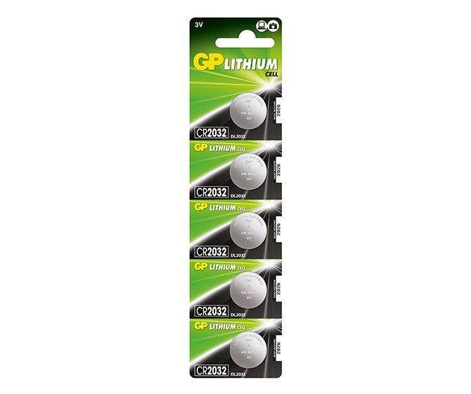GP Batteries Genuine Lithium CoinCell 3V CR2032 (5pcs per card)