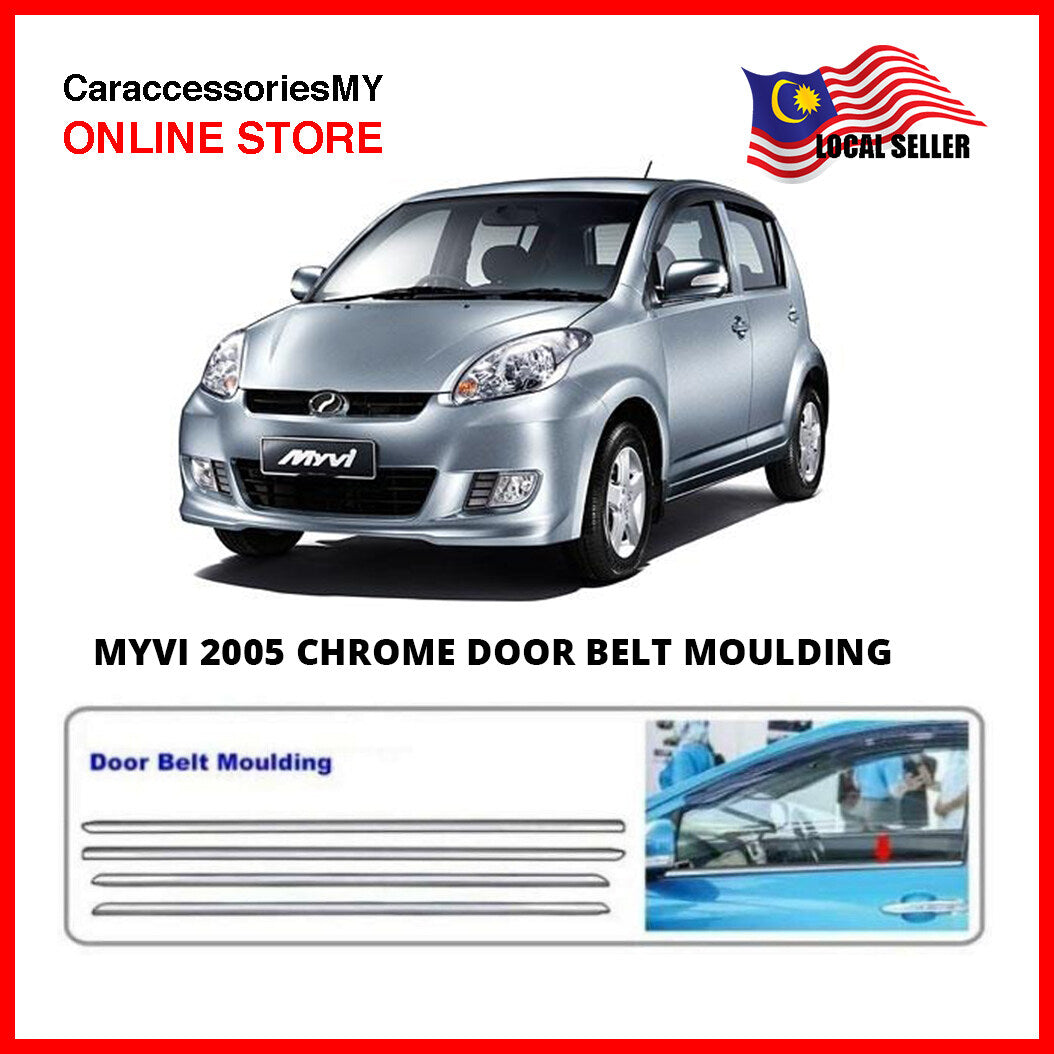 perodua myvi 1st gen Chrome Door Belt Moulding for Myvi (old) 2005-2010 window trim lining