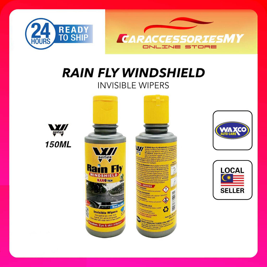 Waxco W SERIES rain fly windshield rain act water repellent invisible wipers penghalau hujan