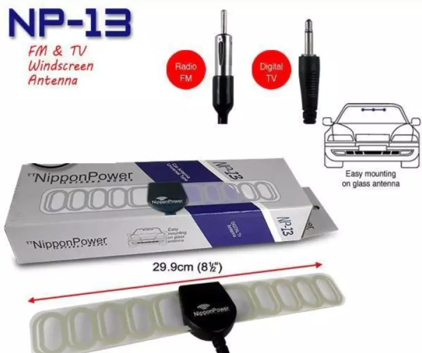 Nippon Power NP-13 Car Digital DVB-T TV Antenna Built in Ampliflier