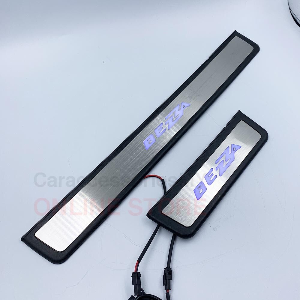 Perodua Bezza Led side sill plate car led side step chrome blue light bezza accessories