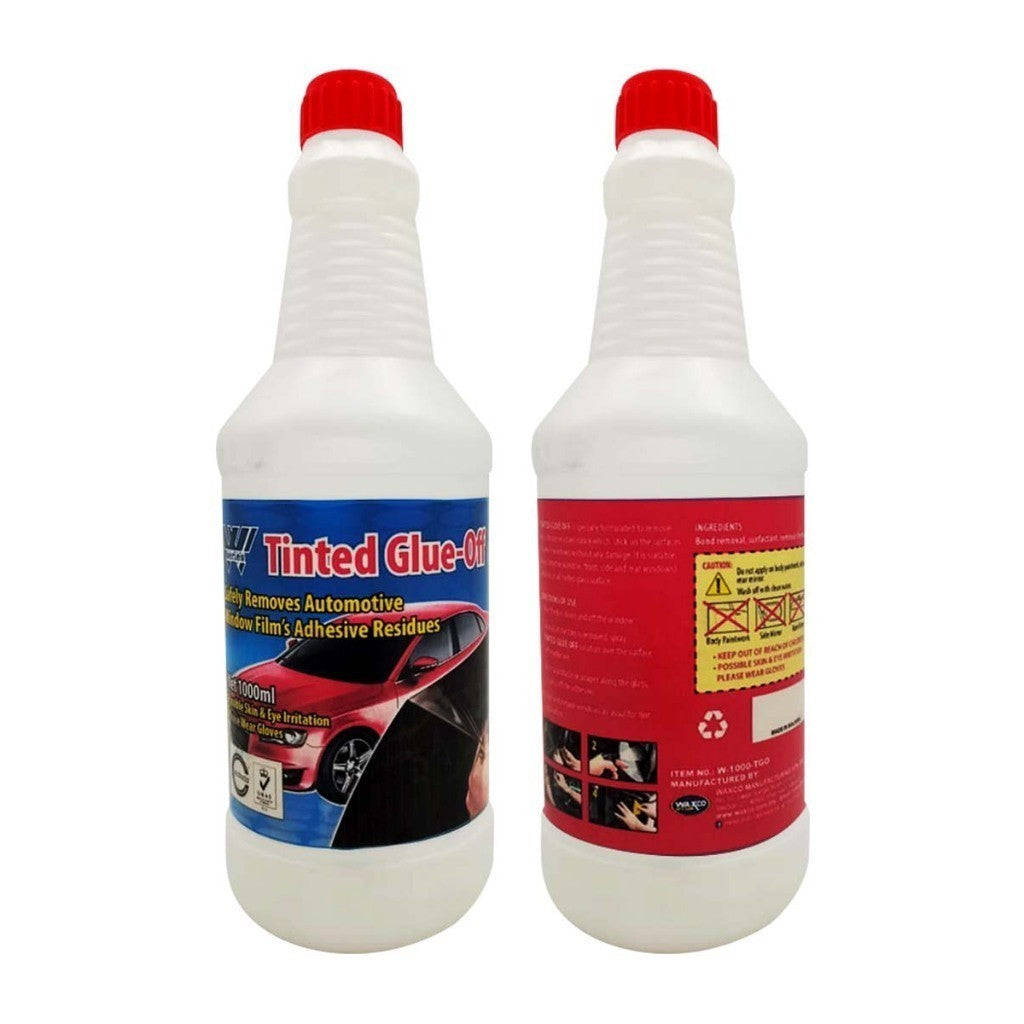 WAXCO Tinted Glue Off W series window film adhesive sticky remover 黑纸车镜隔热膜 tint glass film