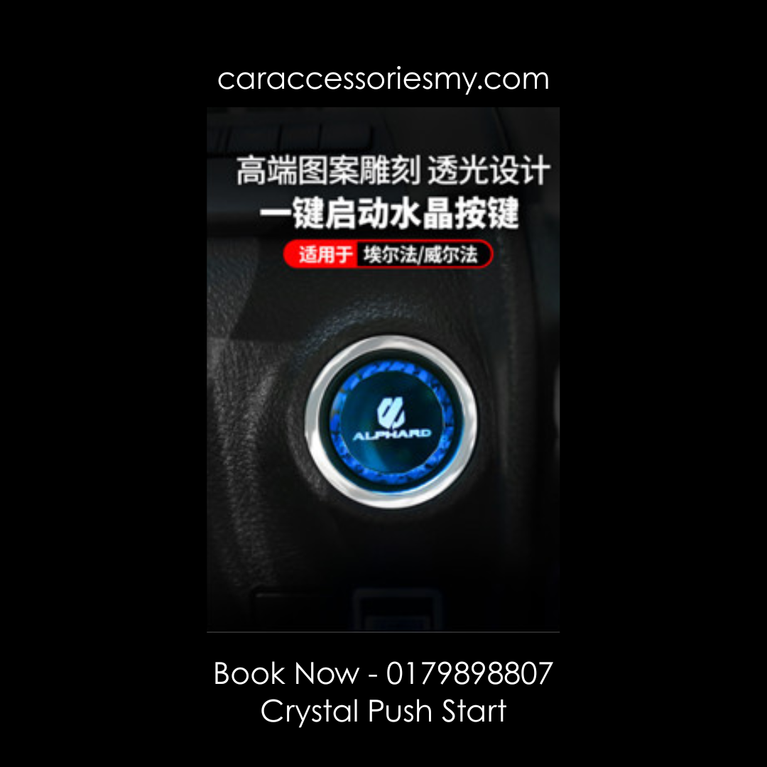 Toyota Alphard Vellfire crystal push start button 3D diamond shape engine start stop cover agh30 anh20