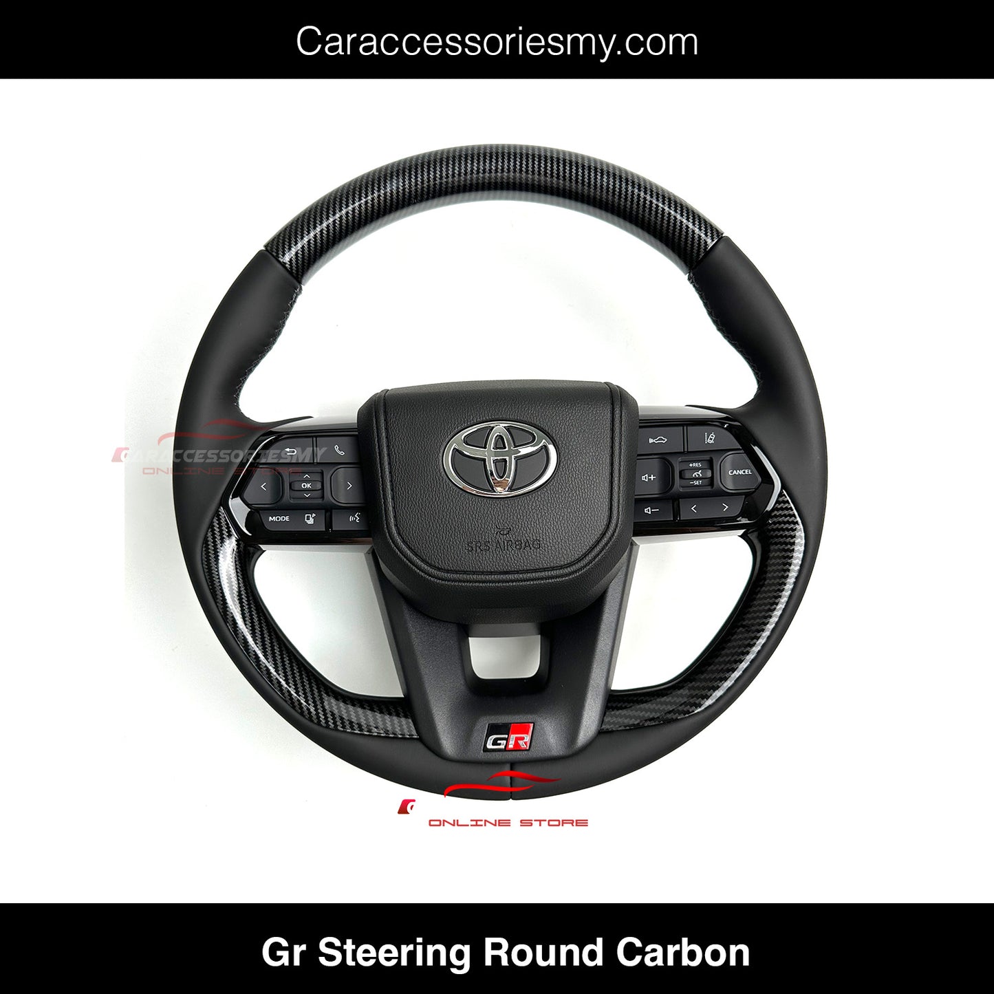 Toyota Alphard Vellfire GR steering round carbon