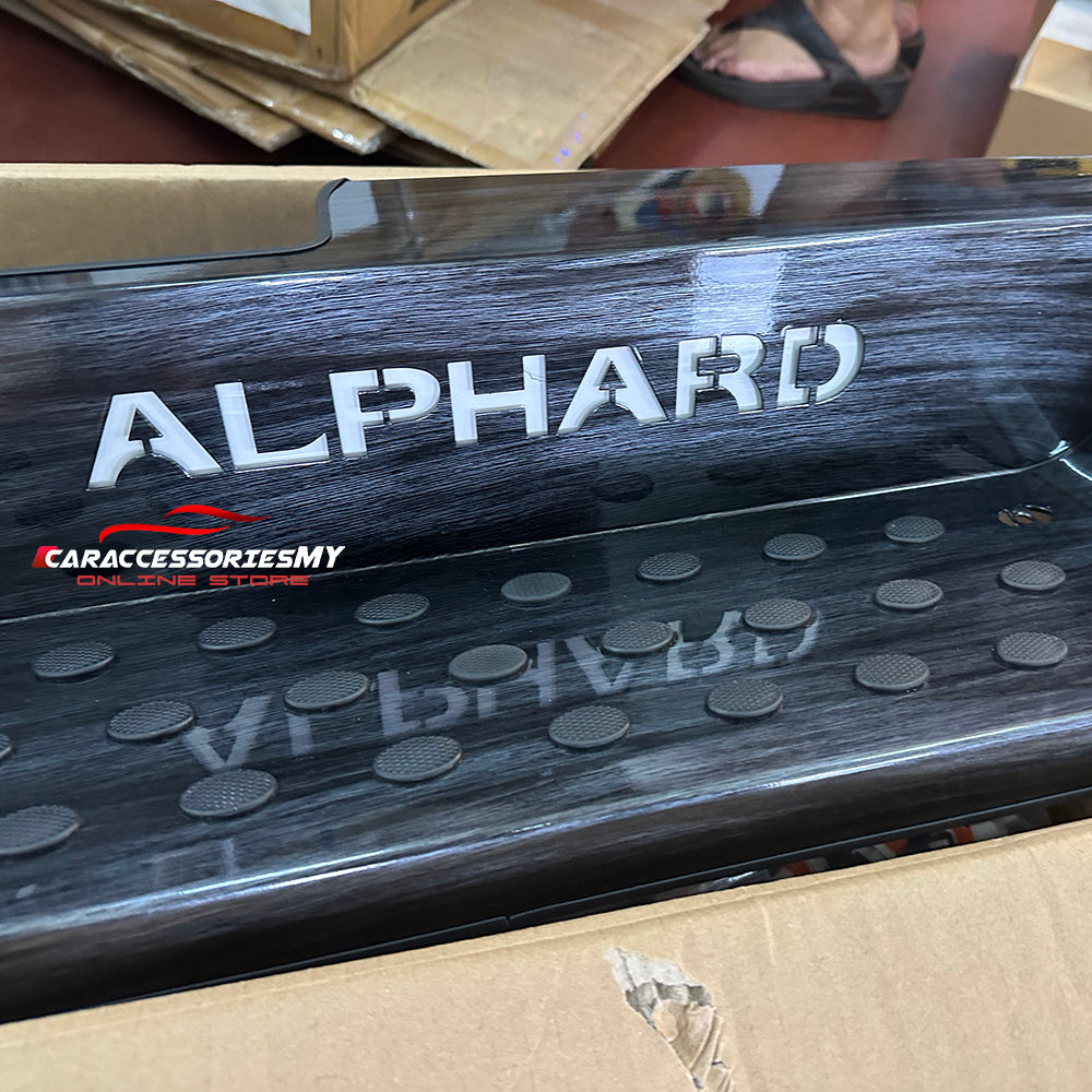Toyota Alphard Vellfire AGH30 Side Step Sill Plate Wood Black