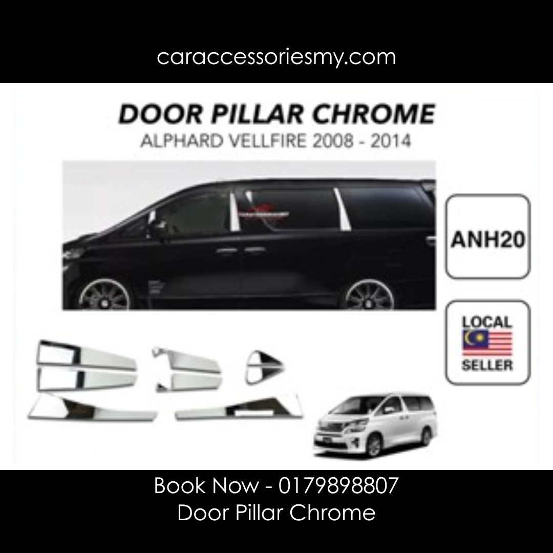 Toyota alphard vellfire ANH20 AH20 2008 2014 Window door Chrome Pillar Cover Trim lining garnish Stainless Steel