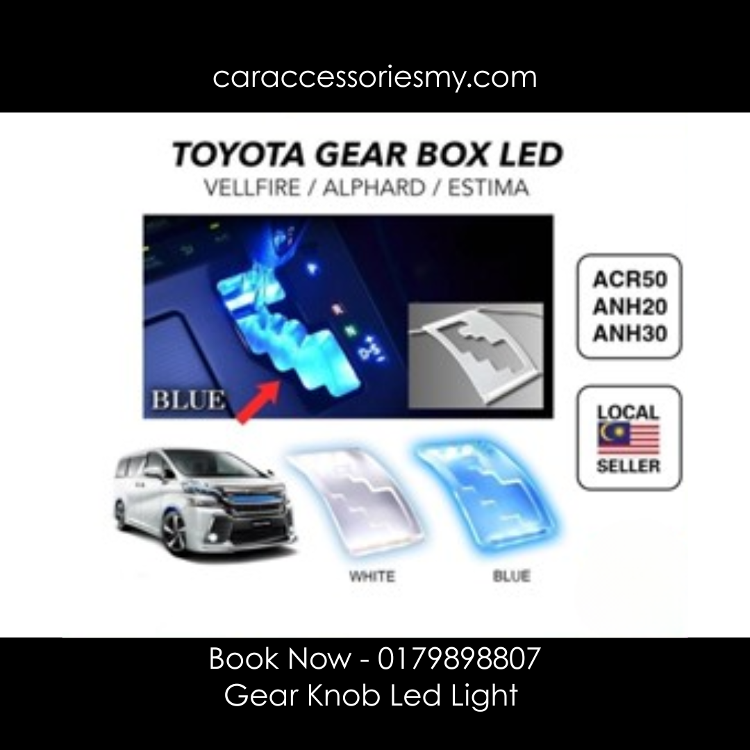 toyota vellfire alphard estima acr50 anh20 anh30 gear shift box blue led panel light gear knob decoration accessories