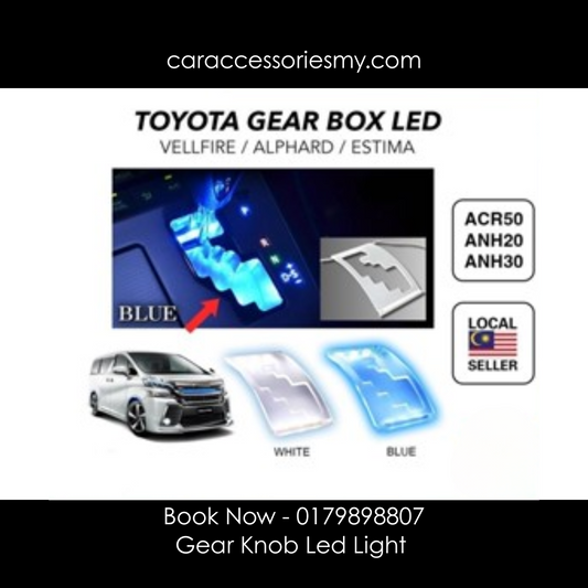 toyota vellfire alphard estima acr50 anh20 anh30 gear shift box blue led panel light gear knob decoration accessories