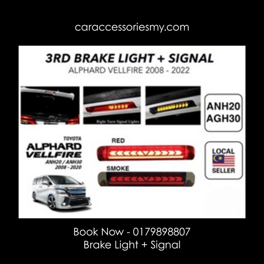 Toyota alphard vellfire estima anh20 agh30 anh30 LED rear Spoiler Third Brake Light With signal light 3rd brake lamp