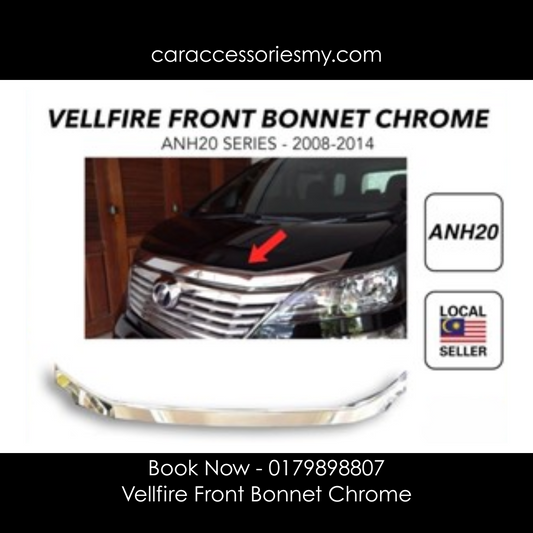 Toyota vellfire anh20 accessories bodykit chrome trim cover 2008-2014 front bonnet wing lining mounding abs chrome