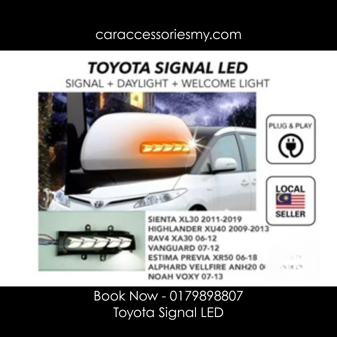 Toyota Alphard vellfire anh20 estima noah Voxy hilux side mirror drl running water turn signal daytime running light