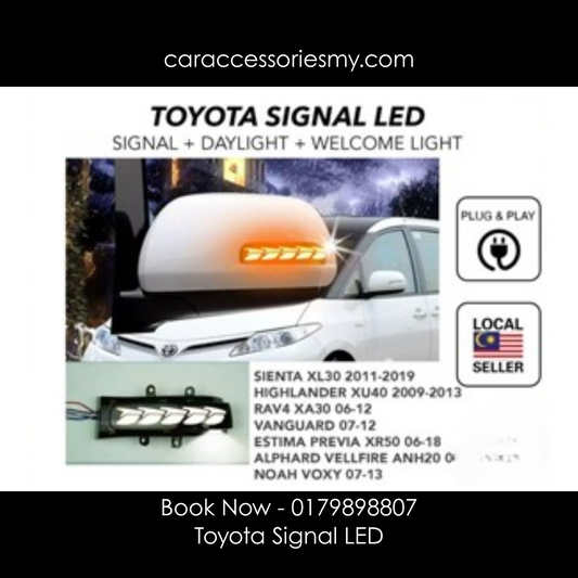 Toyota Alphard vellfire anh20 estima noah Voxy hilux side mirror drl running water turn signal daytime running light