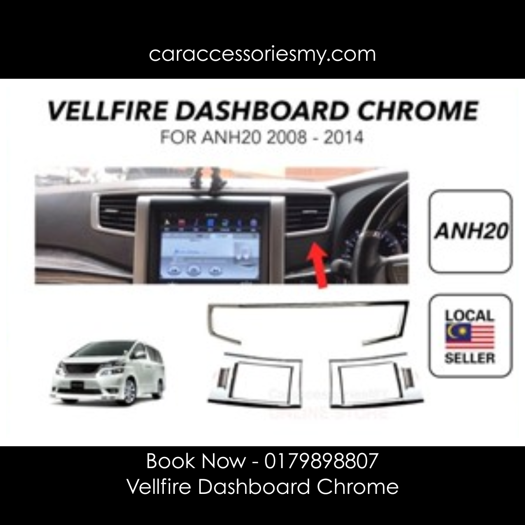 Toyota Vellfire ANH20 Dashboard Chrome cover alphard front panel aircond interior garnish
