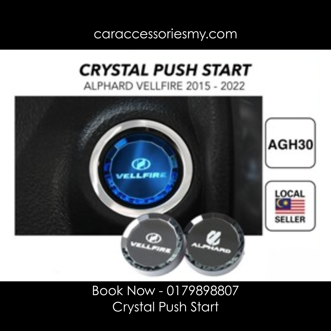 Toyota Alphard Vellfire crystal push start button 3D diamond shape engine start stop cover agh30 anh20