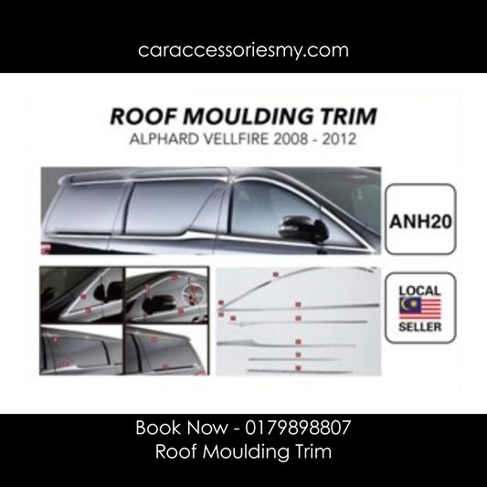 Toyota Alphard Vellfire ANH20 2008 - 2012 roof moulding trim chrome door side visor lining window panel garnish