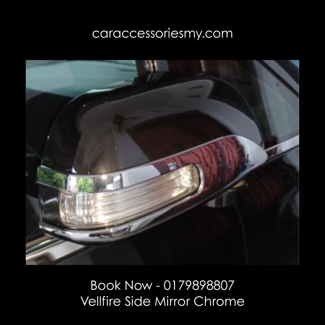 Toyota Vellfire ANH20 2008-2015 | Estima ACR50 Side Mirror Chrome Liner Cover Vellfire Estima Car Accessories