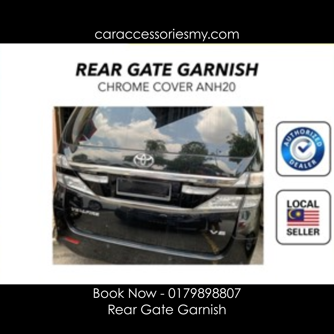 Toyota alphard vellfire anh20 2008 2014 rear trunk garnish chrome cover trim lining stainless steel bonnet