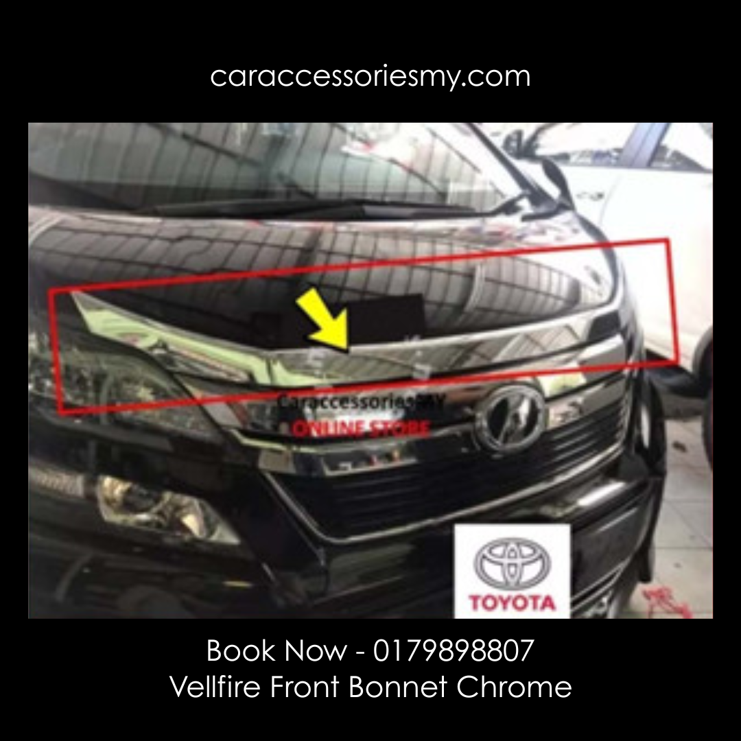 Toyota vellfire anh20 accessories bodykit chrome trim cover 2008-2014 front bonnet wing lining mounding abs chrome