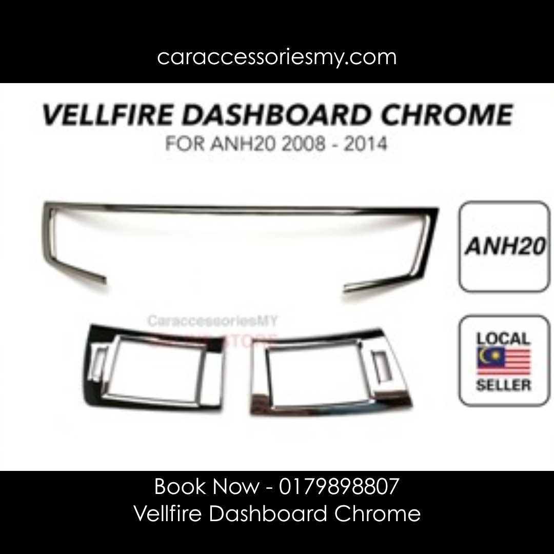 Toyota Vellfire ANH20 Dashboard Chrome cover alphard front panel aircond interior garnish