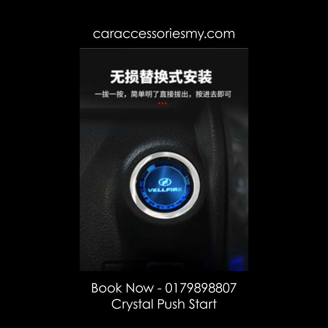 Toyota Alphard Vellfire crystal push start button 3D diamond shape engine start stop cover agh30 anh20