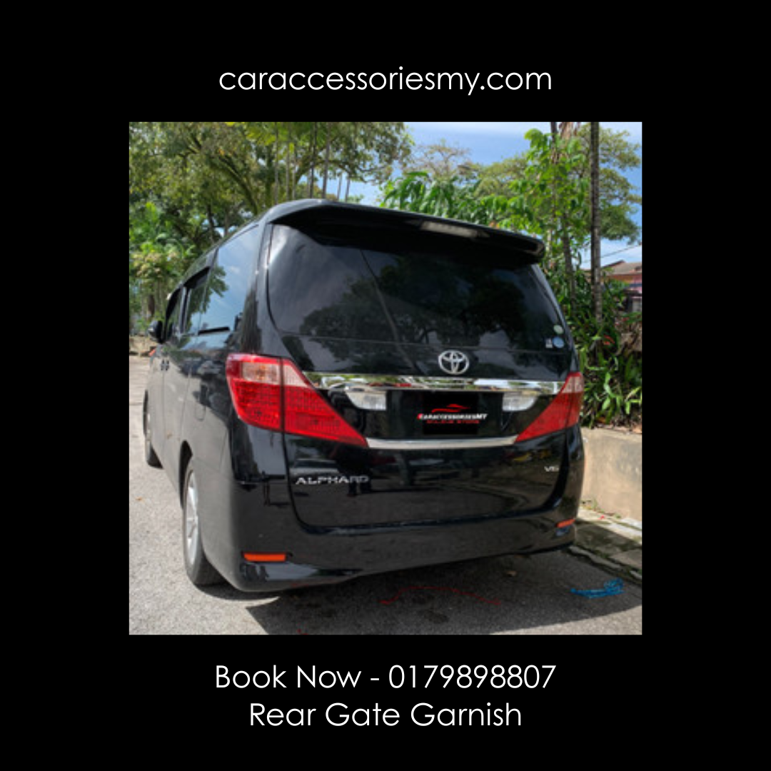 Toyota alphard vellfire anh20 2008 2014 rear trunk garnish chrome cover trim lining stainless steel bonnet