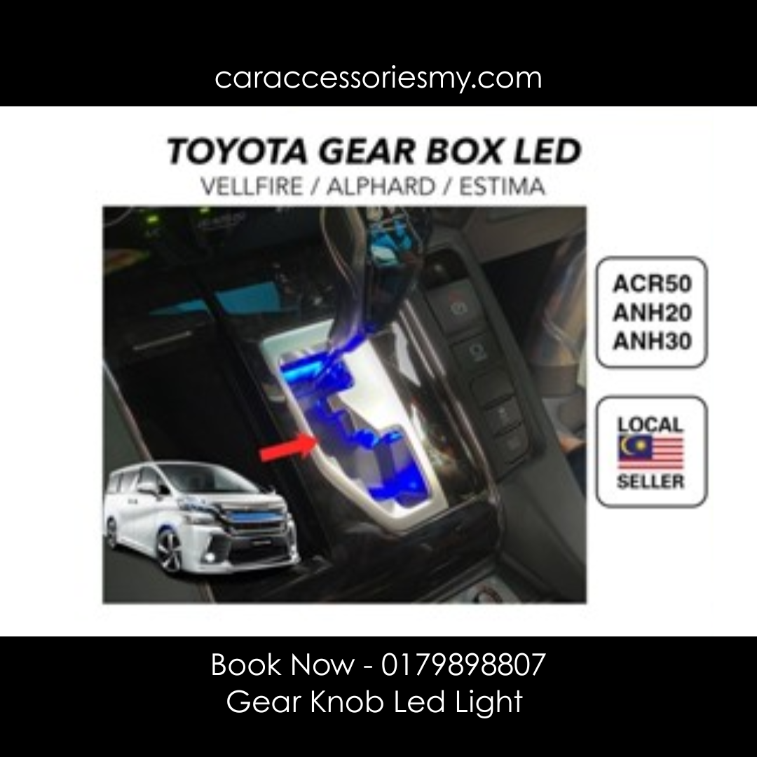 toyota vellfire alphard estima acr50 anh20 anh30 gear shift box blue led panel light gear knob decoration accessories