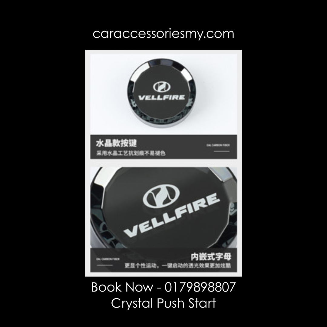 Toyota Alphard Vellfire crystal push start button 3D diamond shape engine start stop cover agh30 anh20