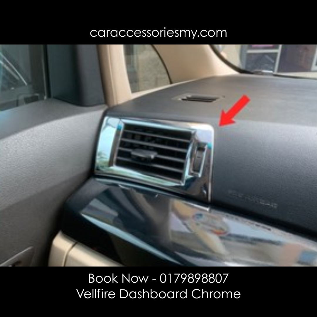 Toyota Vellfire ANH20 Dashboard Chrome cover alphard front panel aircond interior garnish