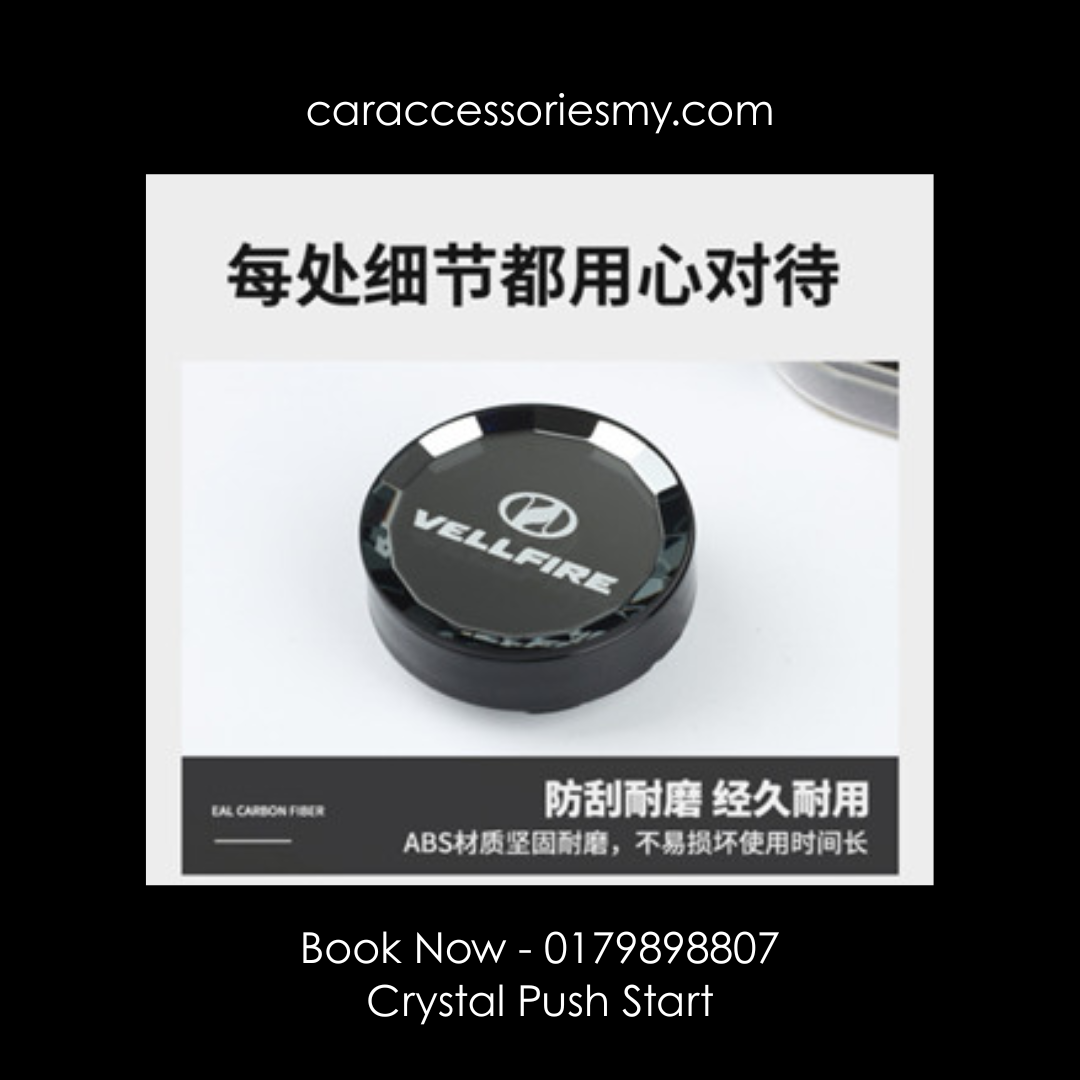 Toyota Alphard Vellfire crystal push start button 3D diamond shape engine start stop cover agh30 anh20