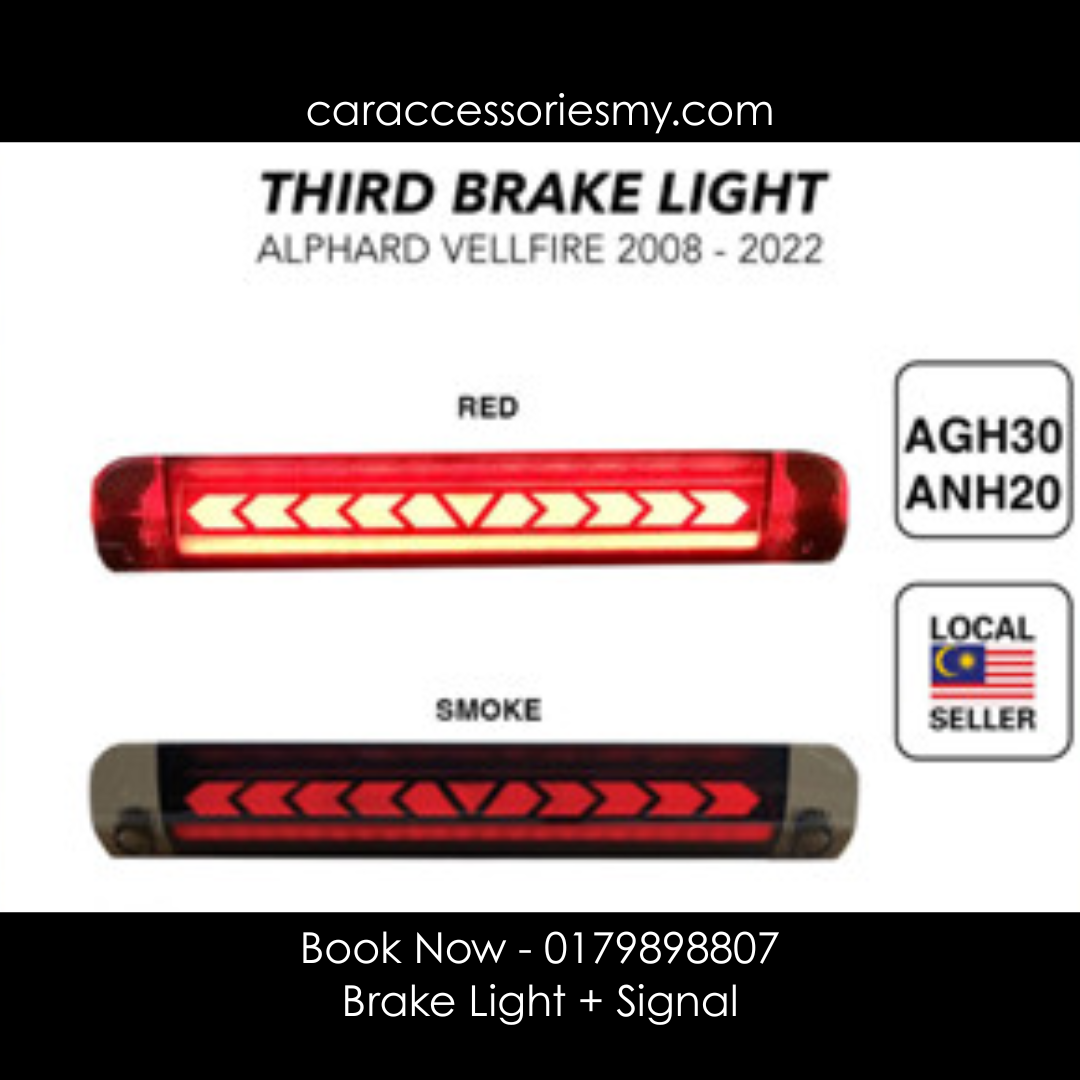 Toyota alphard vellfire estima anh20 agh30 anh30 LED rear Spoiler Third Brake Light With signal light 3rd brake lamp