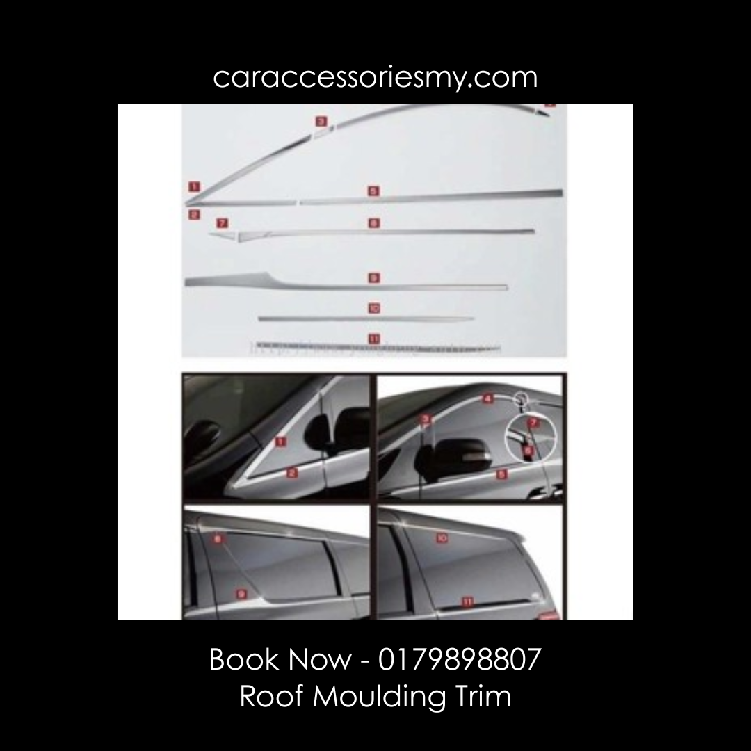 Toyota Alphard Vellfire ANH20 2008 - 2012 roof moulding trim chrome door side visor lining window panel garnish