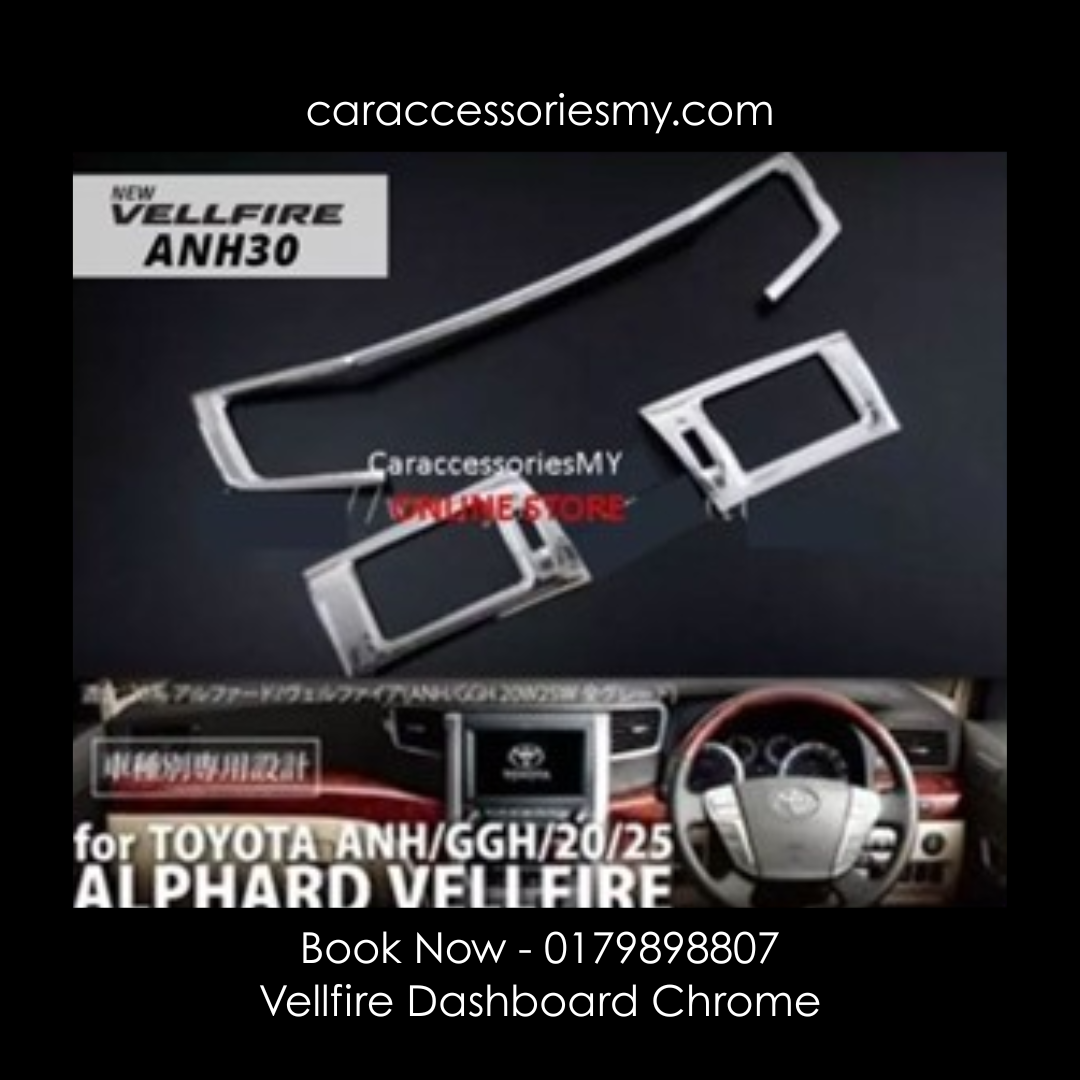 Toyota Vellfire ANH20 Dashboard Chrome cover alphard front panel aircond interior garnish
