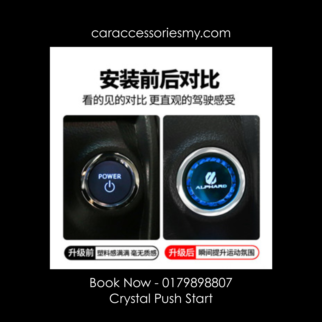 Toyota Alphard Vellfire crystal push start button 3D diamond shape engine start stop cover agh30 anh20