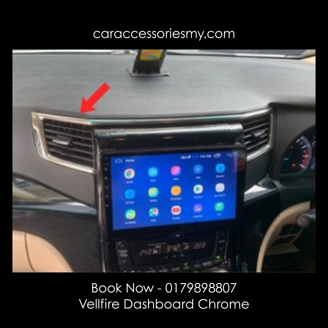 Toyota Vellfire ANH20 Dashboard Chrome cover alphard front panel aircond interior garnish