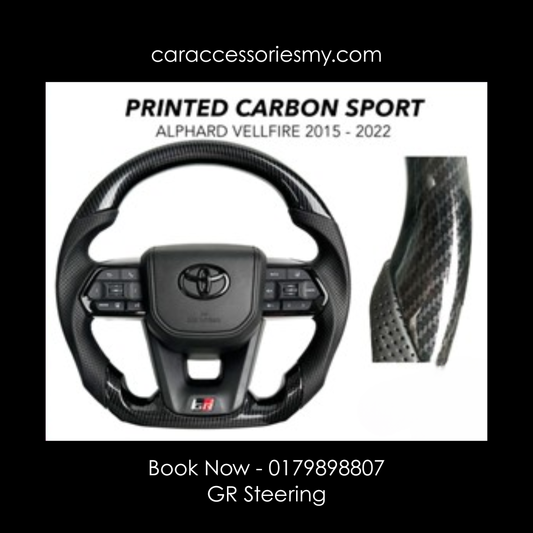 Toyota GR Vellfire Alphard Carbon fiber Steering sport stereng PnP All Model agh30 anh30 anh20 LC300